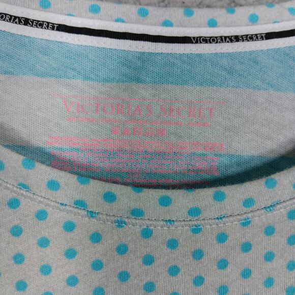 Victoria's Secret Polka Dot and Stripes Nightgown T-Shirt Size Small Long Sleeve - Picture 6 of 7